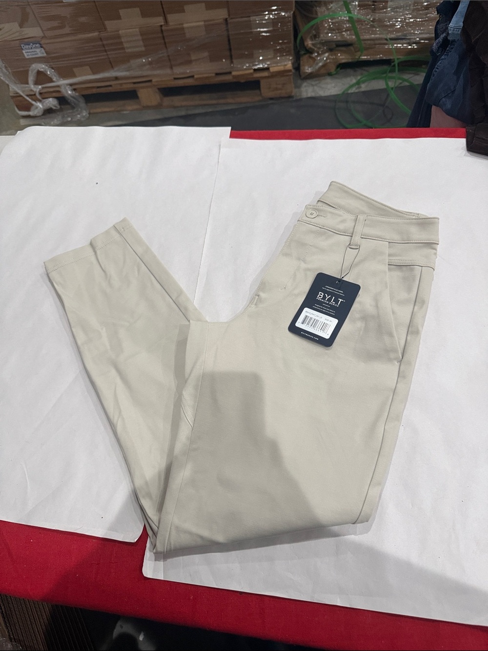 BYLT Basics Slim Chino Pants in Beige